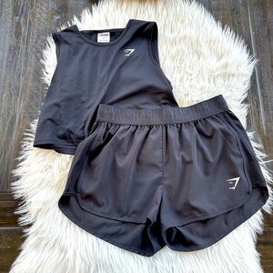 Gymshark Black Women's Athletic Shorts and tank set